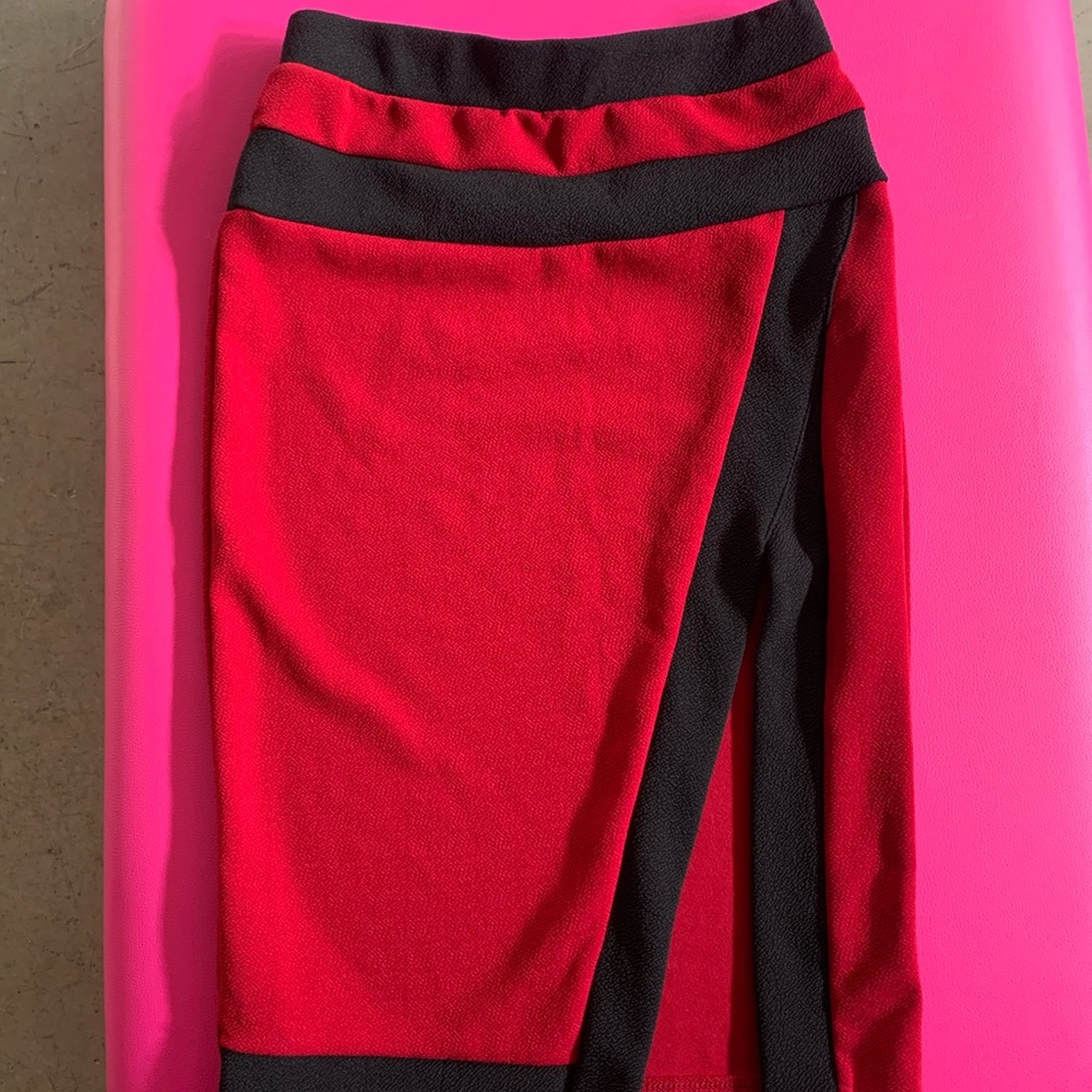 Red pencil skirt